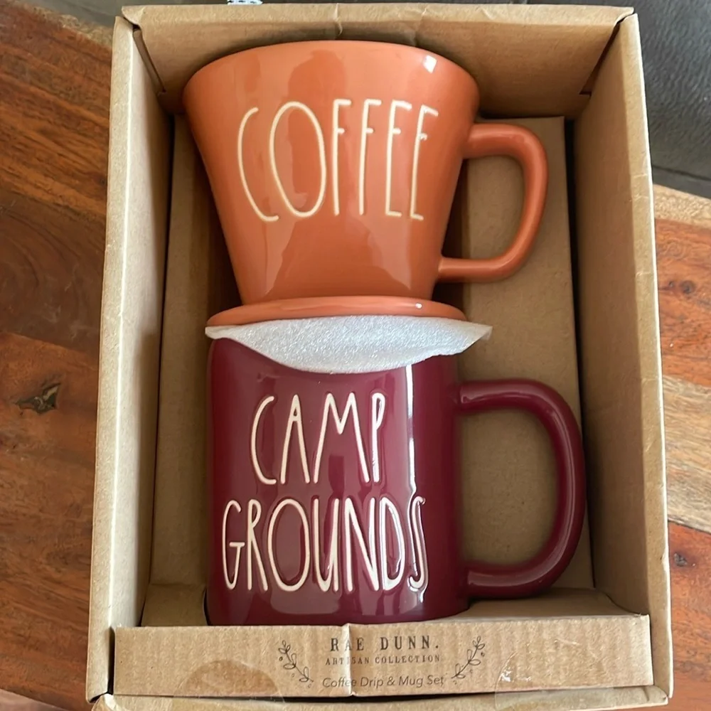 Rae Dunn Camp Grounds Mug and Coffee Drip Set